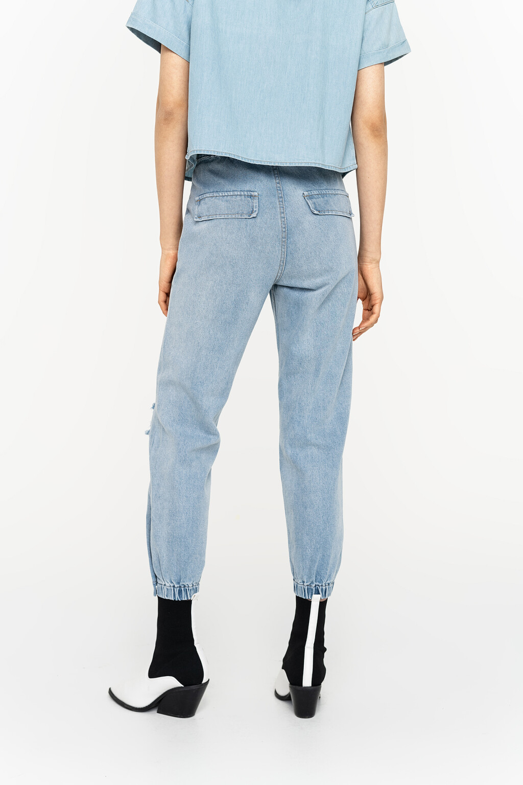 брюки джинсовые - цвет голубой - 7