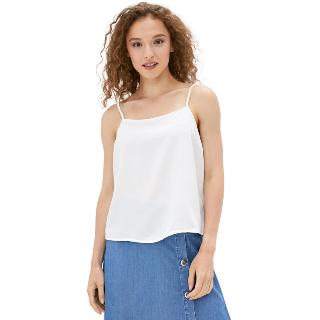 топ базовый на тонких бретелях - цвет белый - 1