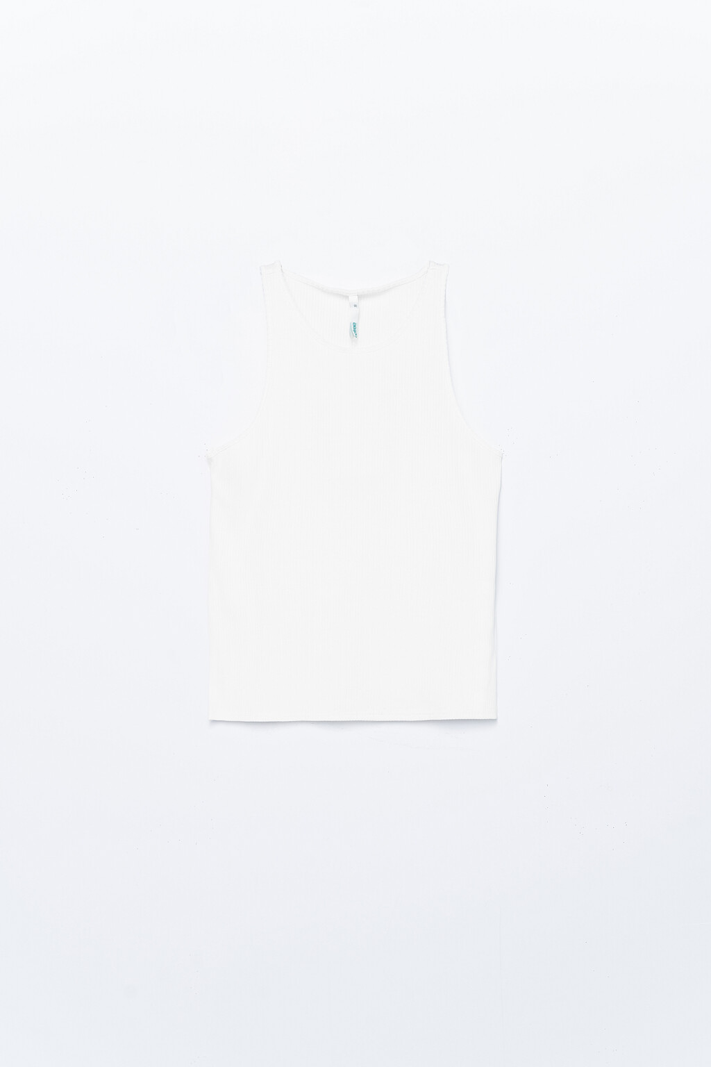 майка короткая трикотажная в мелкий рубчик - цвет белый - 1