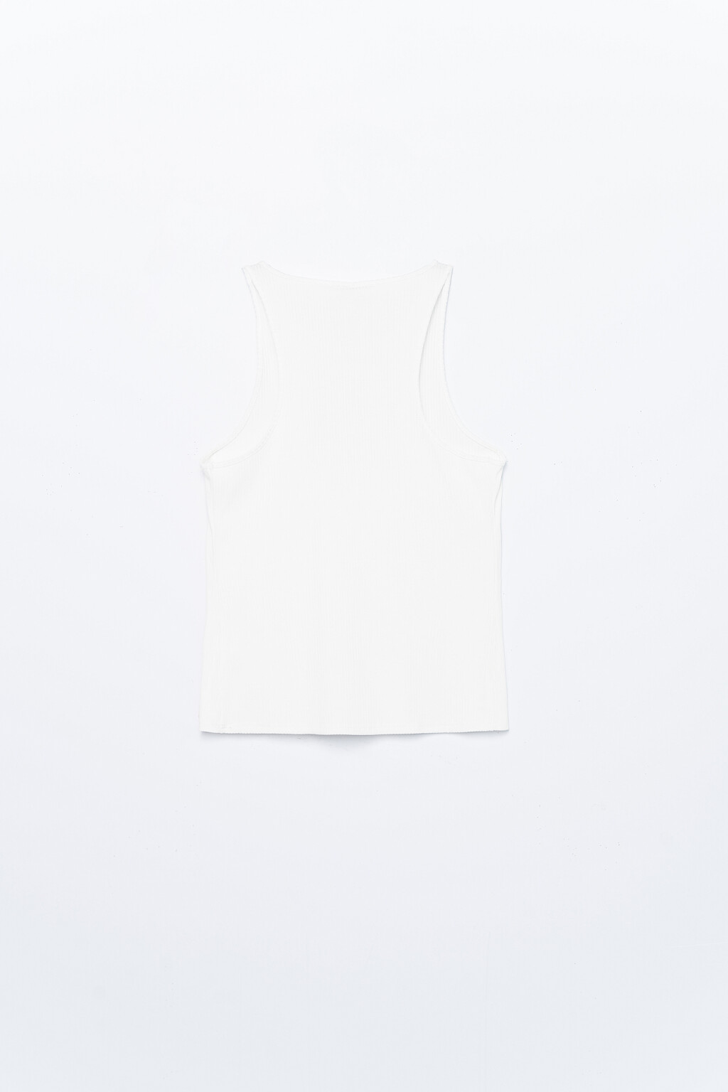 майка короткая трикотажная в мелкий рубчик - цвет белый - 2