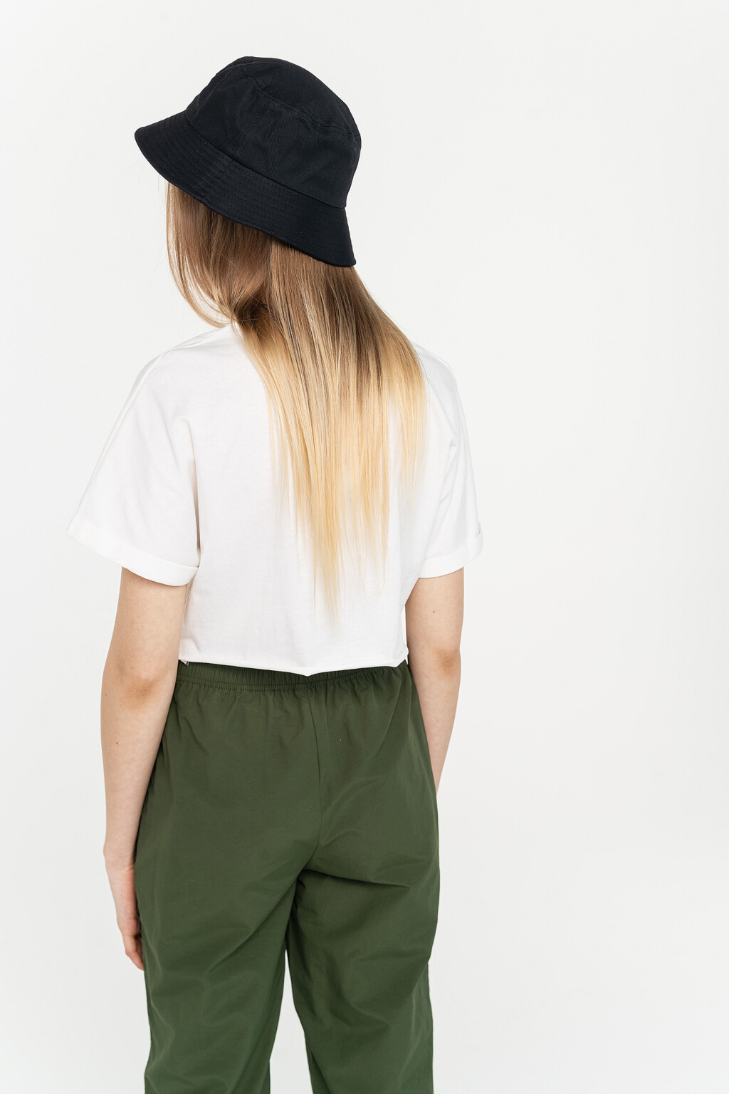 футболка укороченная хлопковая с необработанным нижним краем - цвет белый - 4