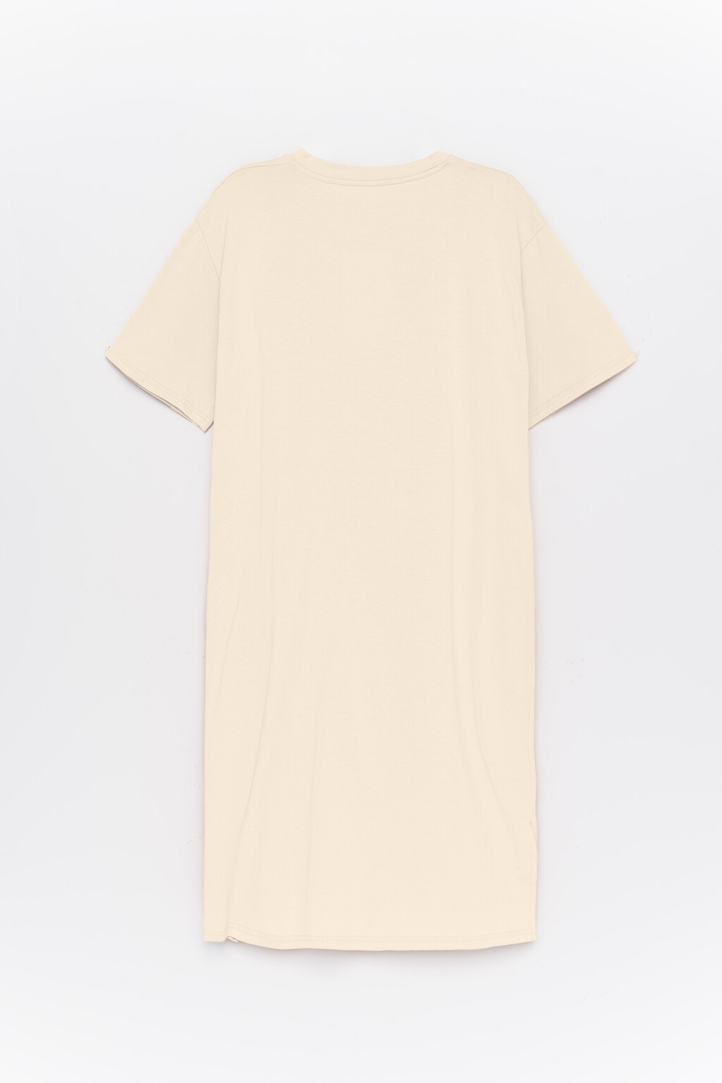 платье-футболка хлопковое с перекрученным лифом - цвет бежевый - 2