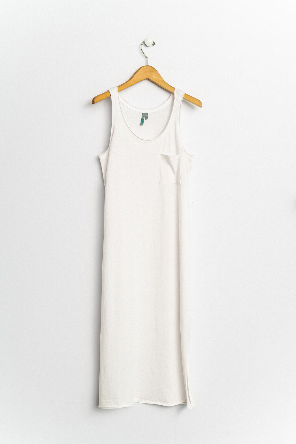 платье-майка хлопковое с необработанным нижним краем - цвет белый - 1