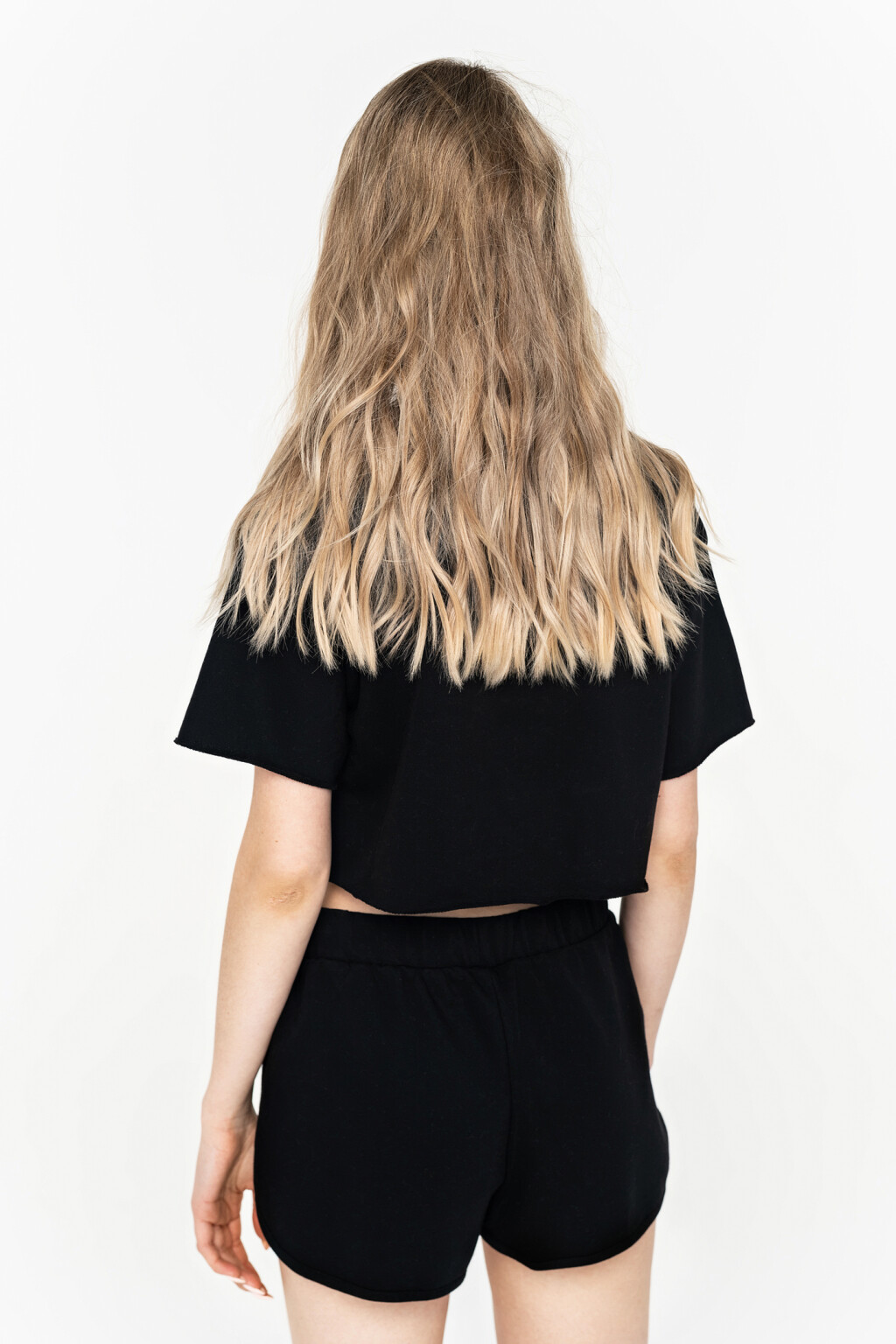 шорты хлопковые спортивные на резинке - цвет черный - 4