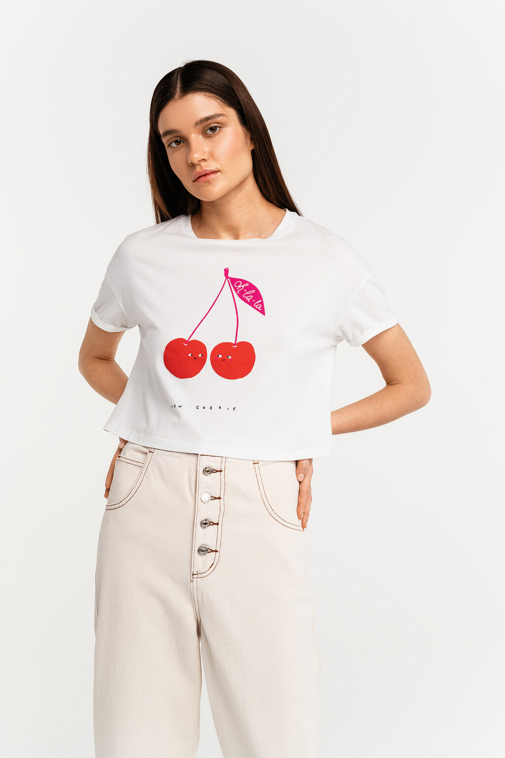 футболка женская - цвет белый - 1