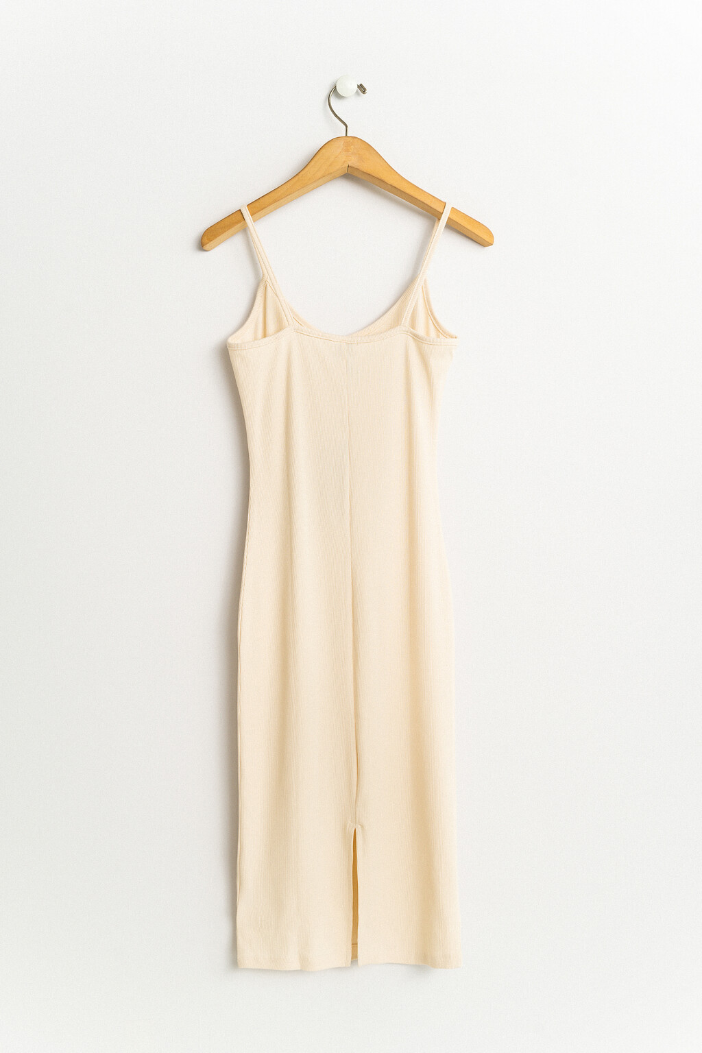 платье-майка трикотажное на тонких бретелях - цвет бежевый - 2