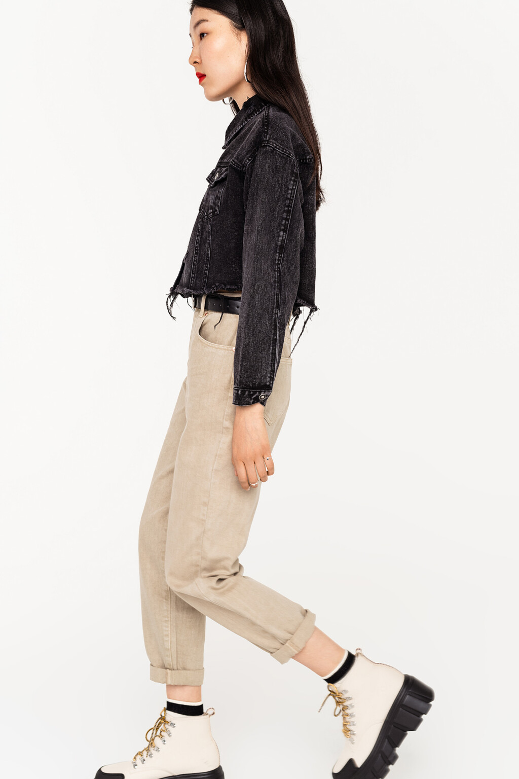 брюки джинсовые женские - цвет бежевый - 1