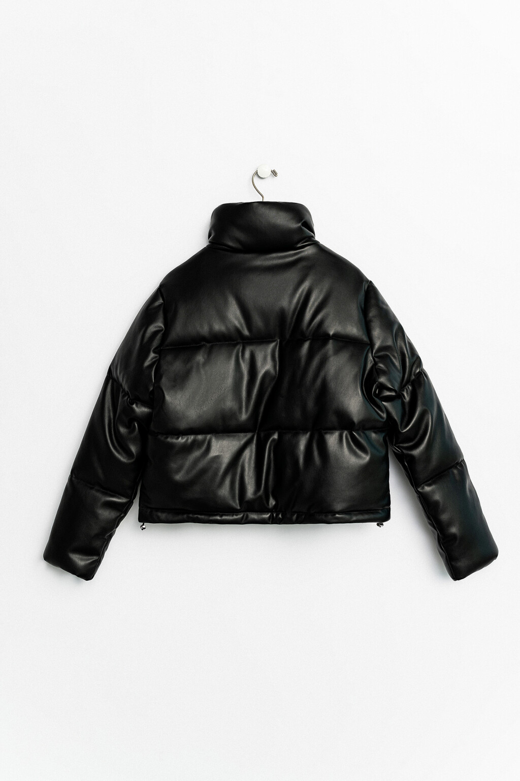 куртка из экокожи с воротником-стойкой - цвет черный - 2