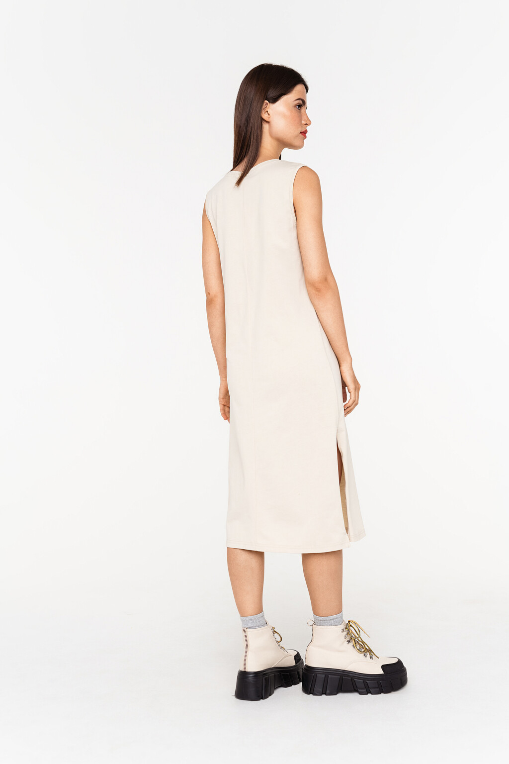 платье - цвет бежевый - 5