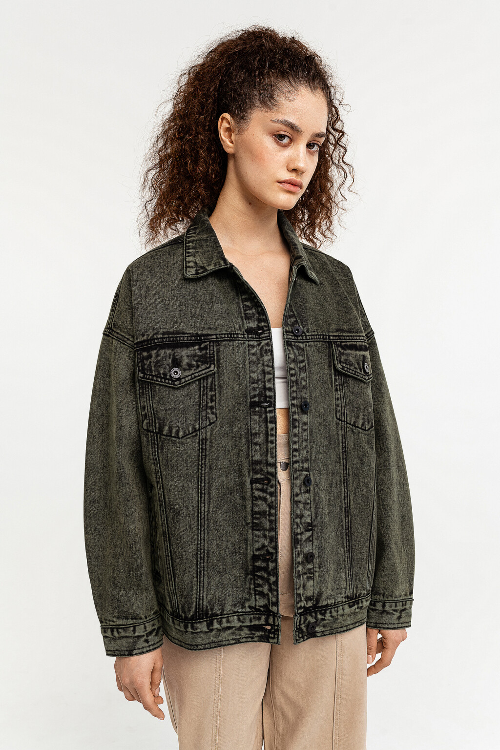 жакет джинсовый женский - цвет зеленый - 1