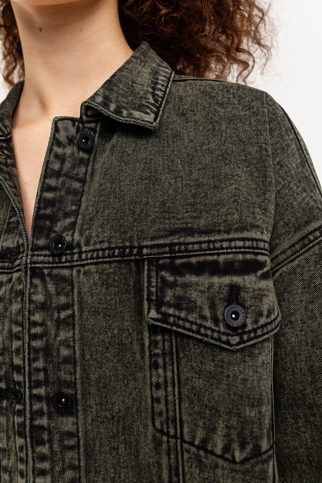 жакет джинсовый женский - цвет зеленый - 4