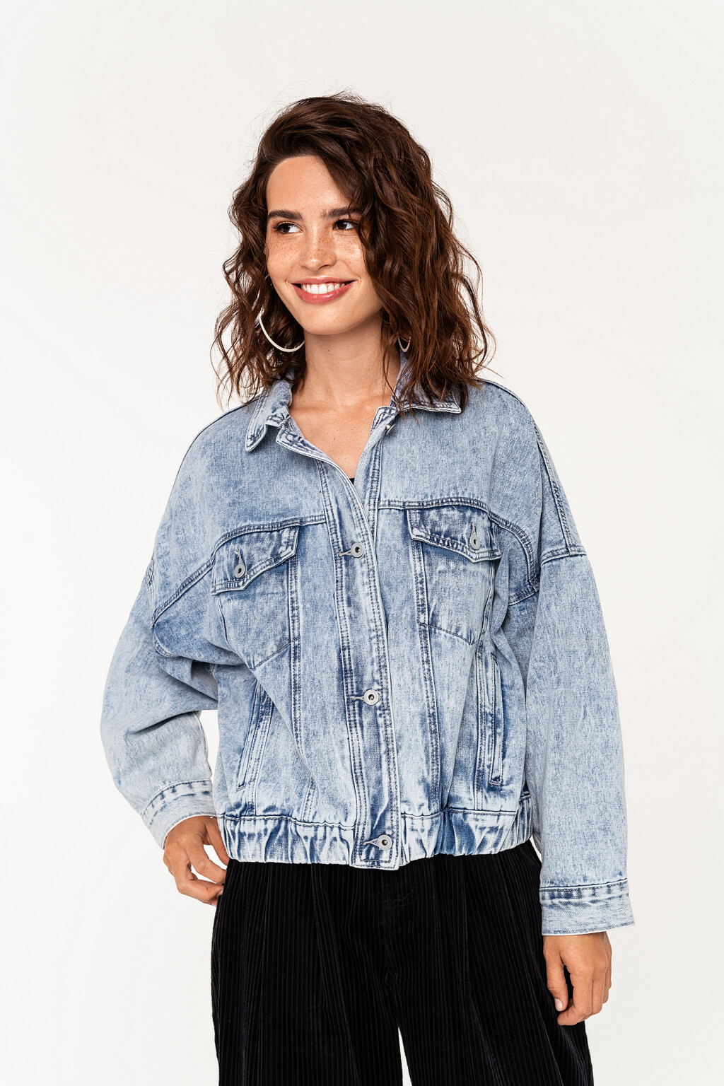 куртка джинсовая вареная oversize - цвет голубой - 5