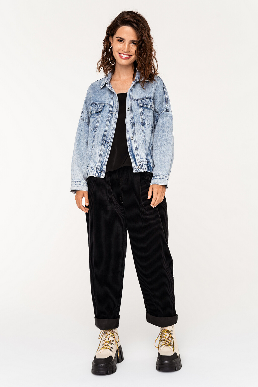 куртка джинсовая вареная oversize - цвет голубой - 6