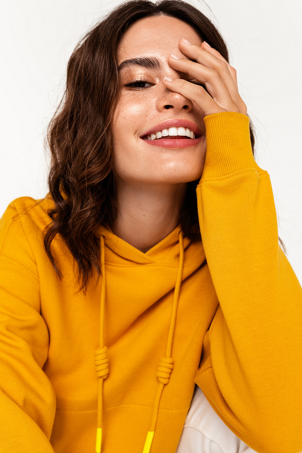 худи укороченная хлопковая - цвет желтый - 3