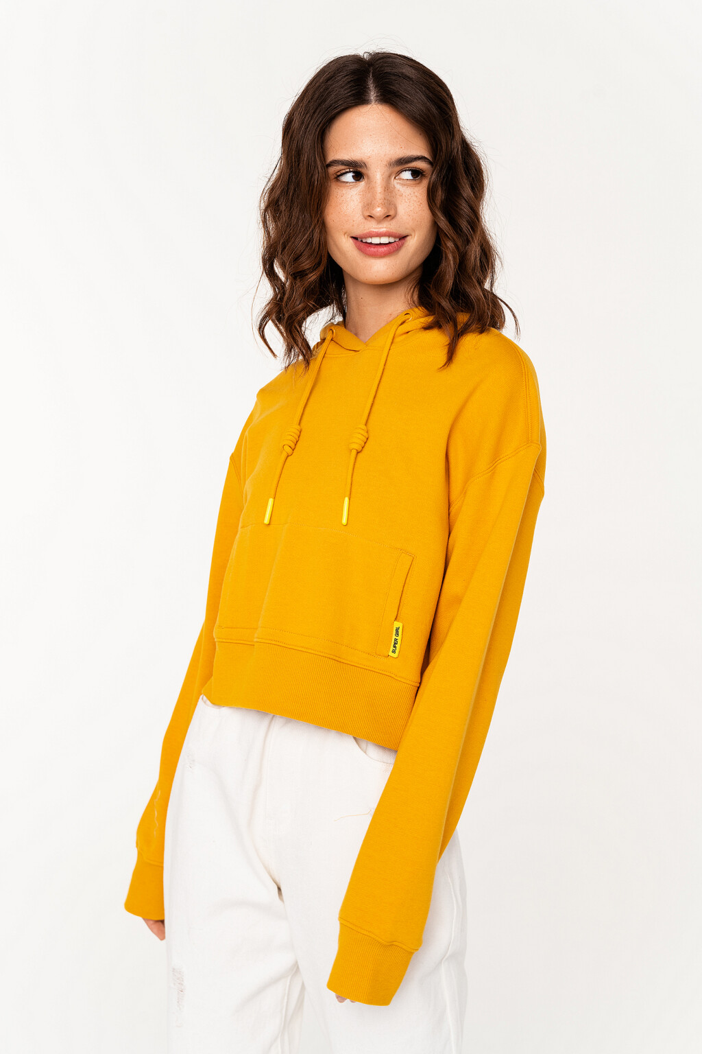 худи укороченная хлопковая - цвет желтый - 6