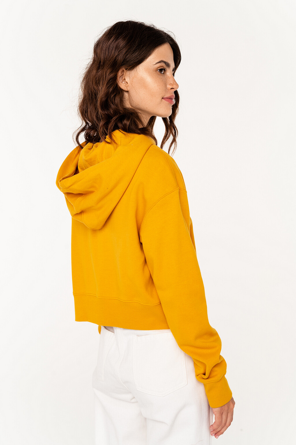 худи укороченная хлопковая - цвет желтый - 7