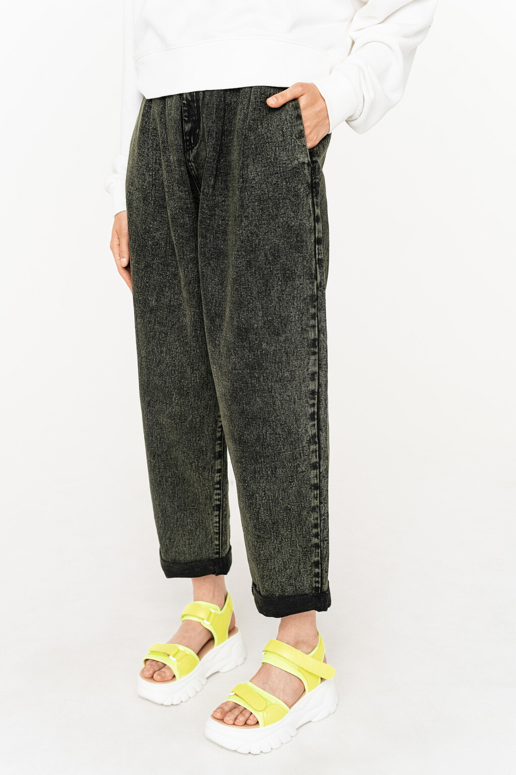 брюки джинсовые женские - цвет зеленый - 3