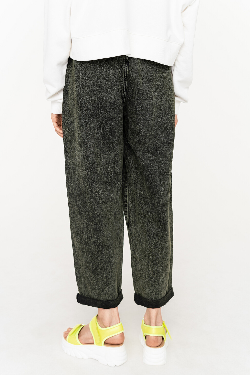 брюки джинсовые женские - цвет зеленый - 4