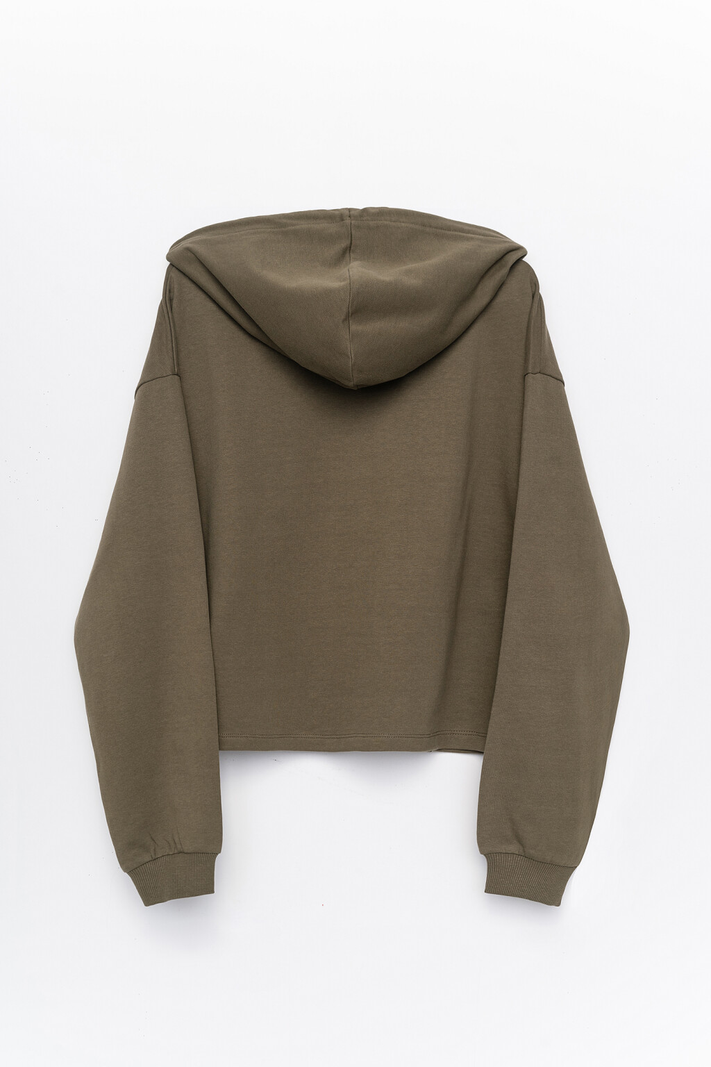 худи укороченная хлопковая с начесом - цвет зеленый - 2