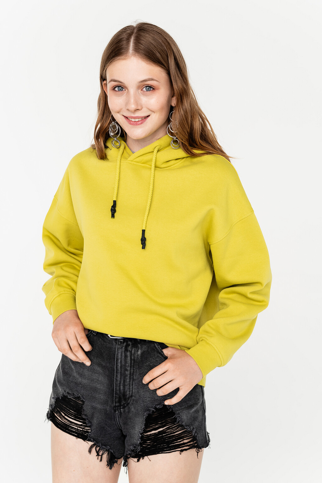 худи утепленная oversize - цвет зеленый - 3