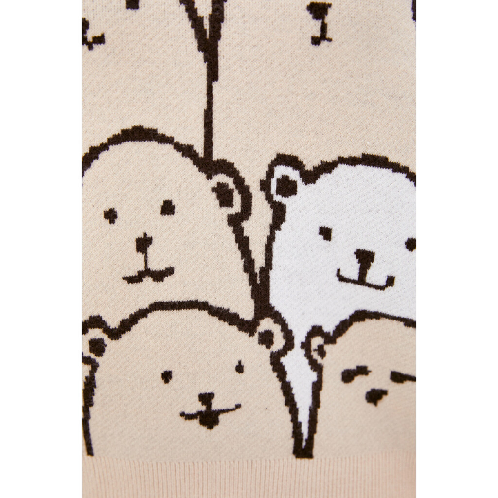 джемпер свободного кроя с надписями - цвет бежевый - 3