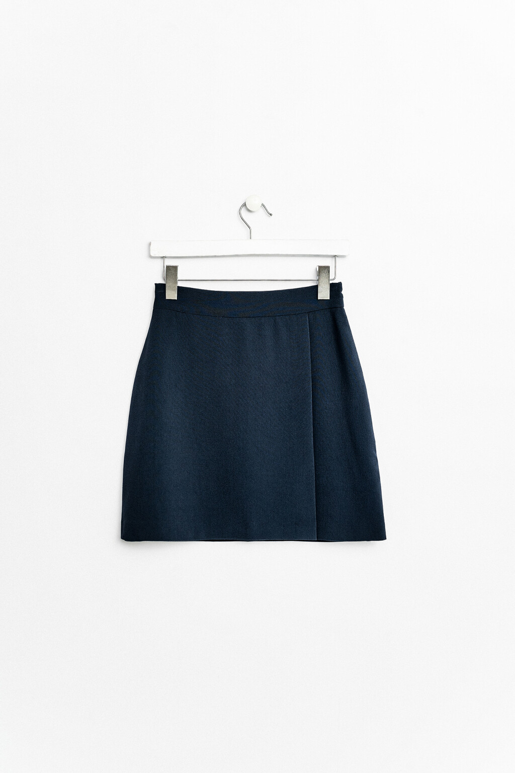 юбка-трапеция мини на запах - цвет синий - 1