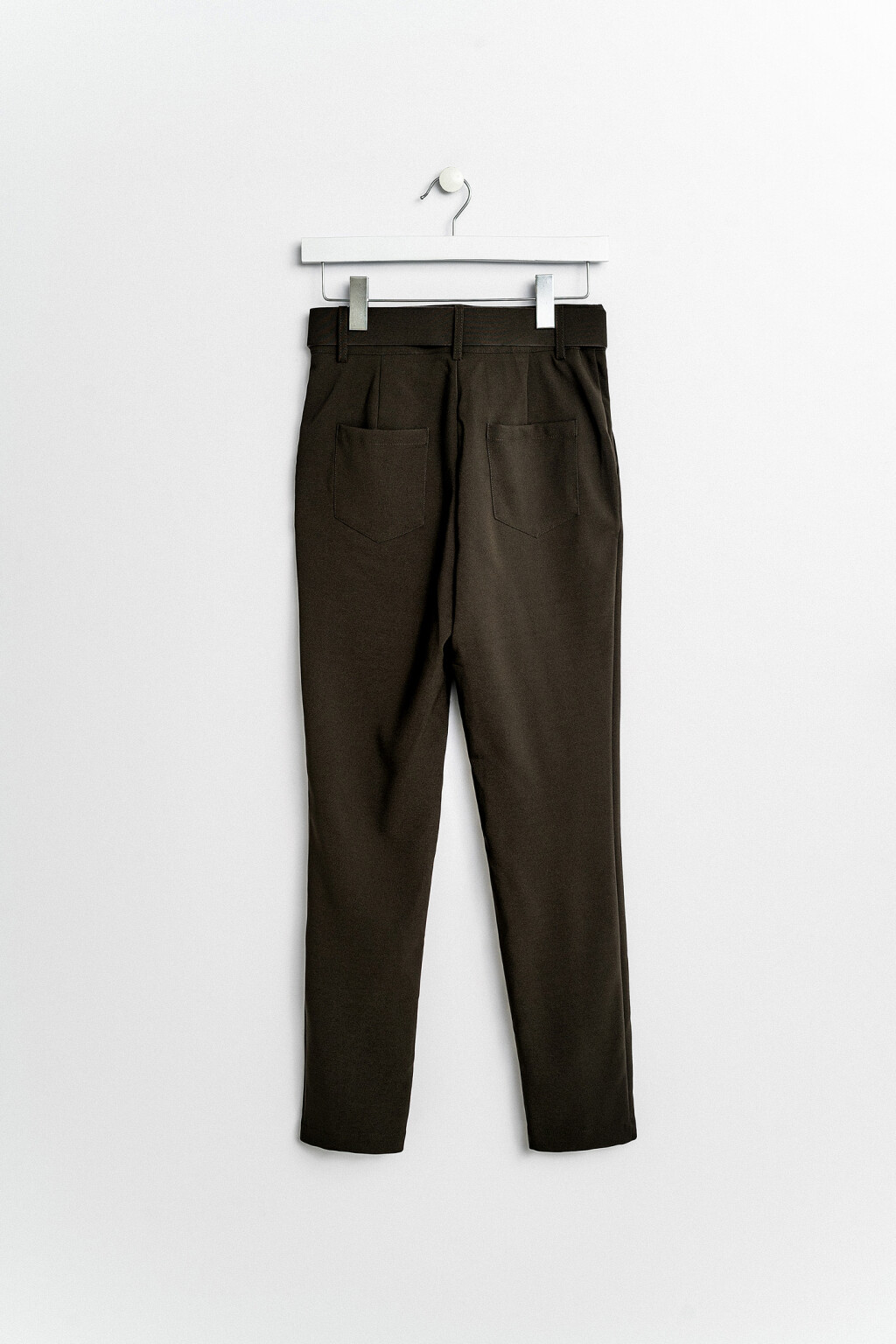 брюки узкие в деловом стиле с широким ремнем - цвет коричневый - 2