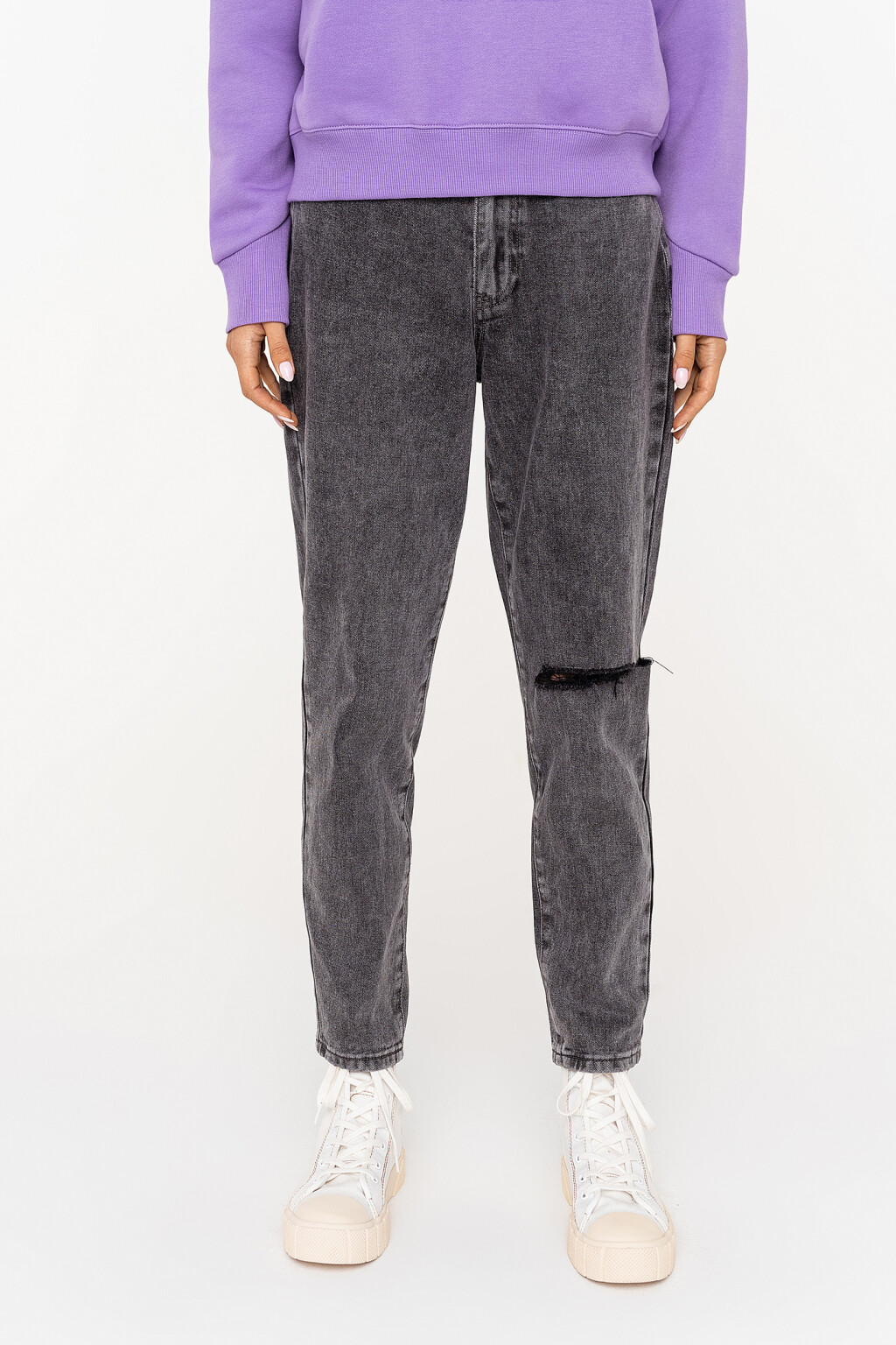 брюки джинсовые женские - цвет серый - 3