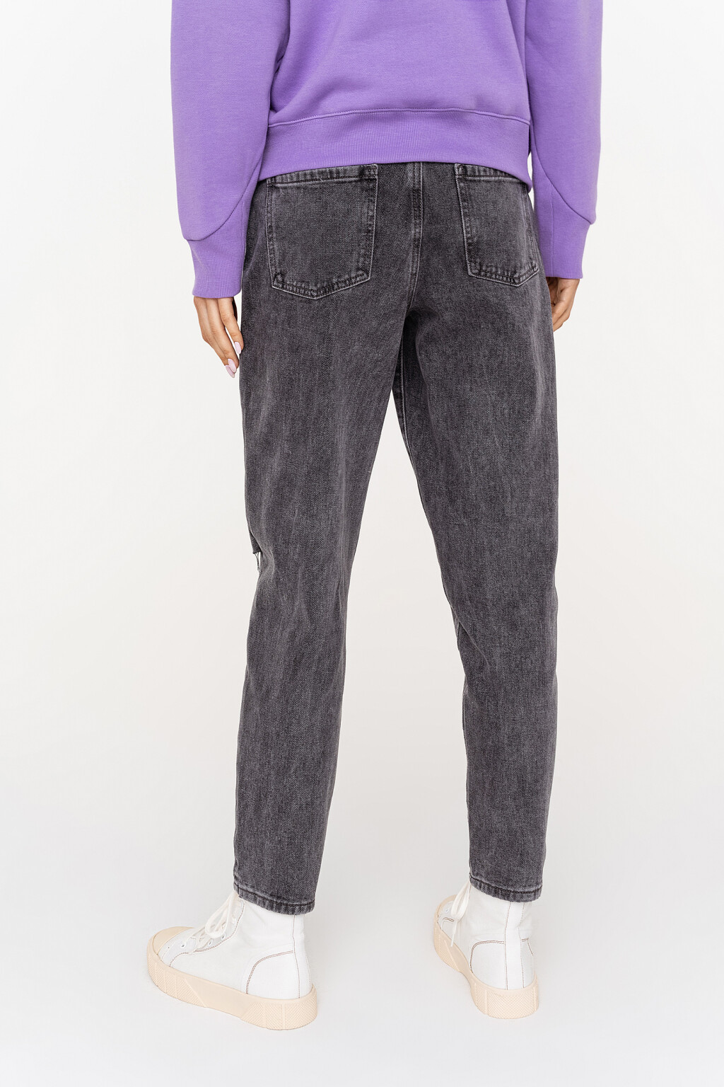 брюки джинсовые женские - цвет серый - 4