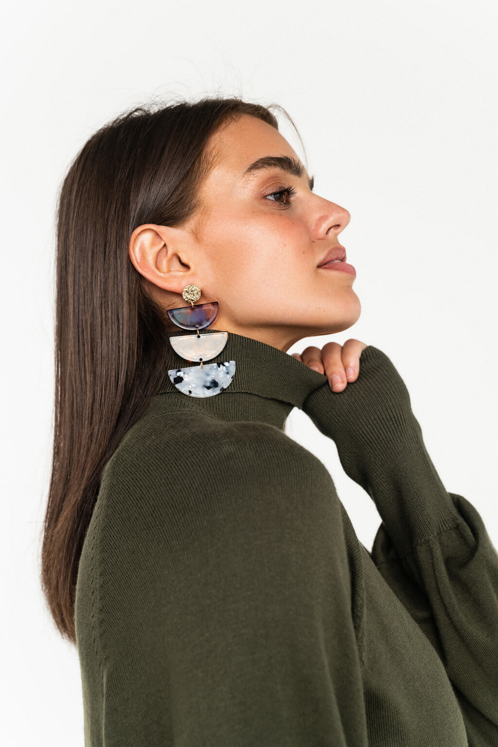 водолазка oversize с рукавами-фонариками - цвет зеленый - 3