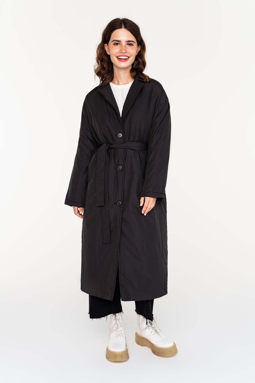 пальто женское - цвет черный - 2