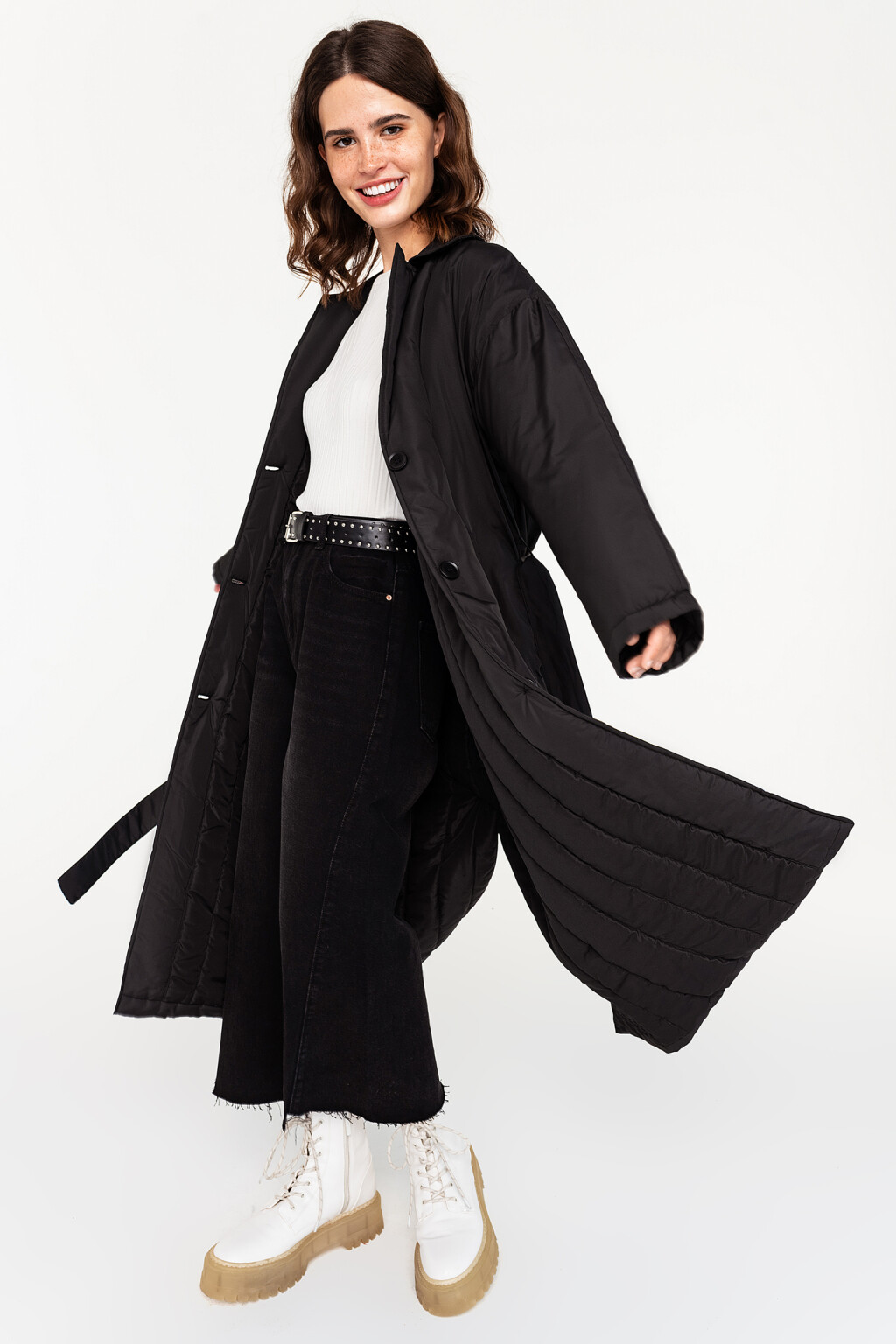 пальто женское - цвет черный - 3