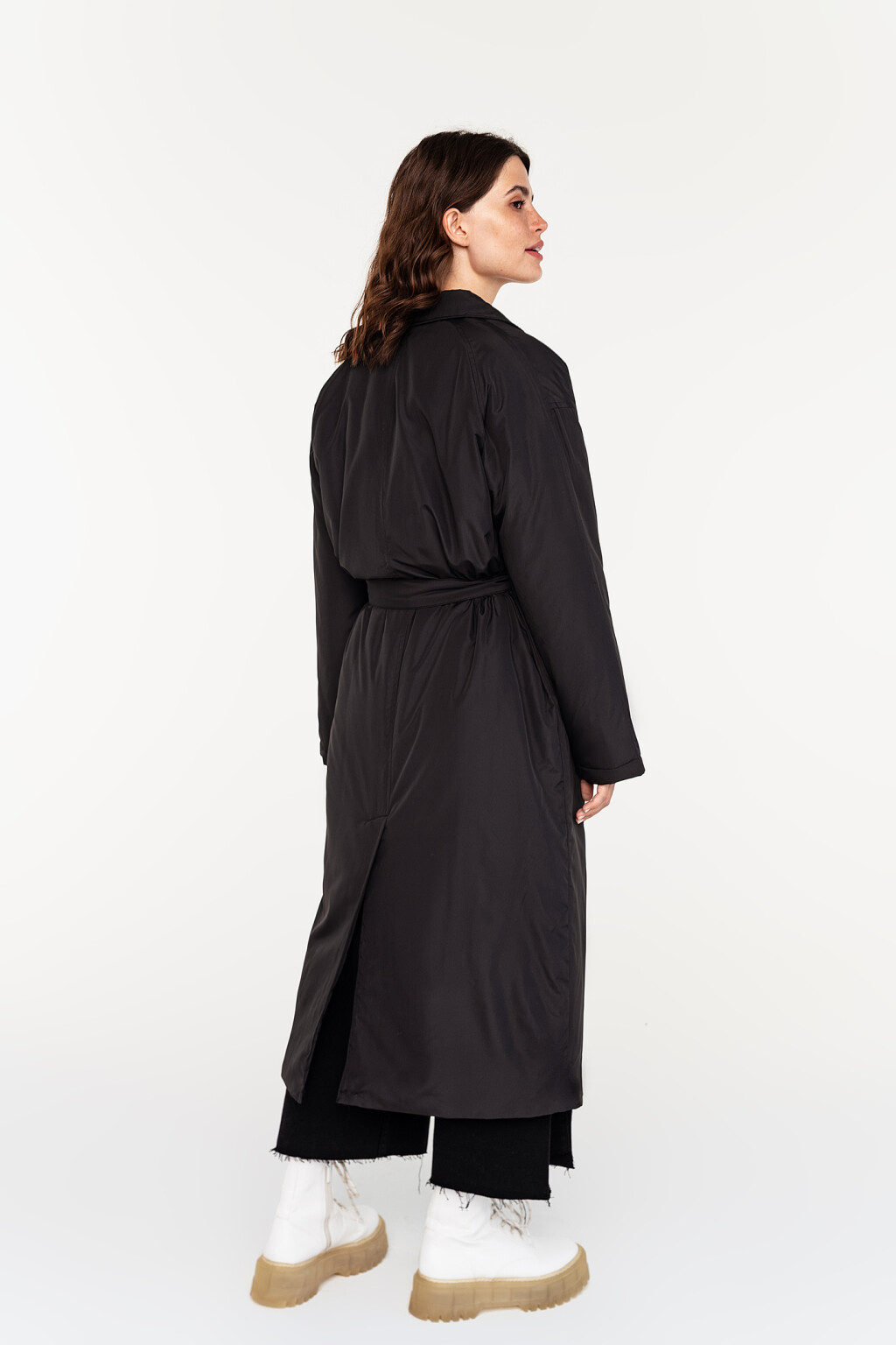 пальто женское - цвет черный - 5