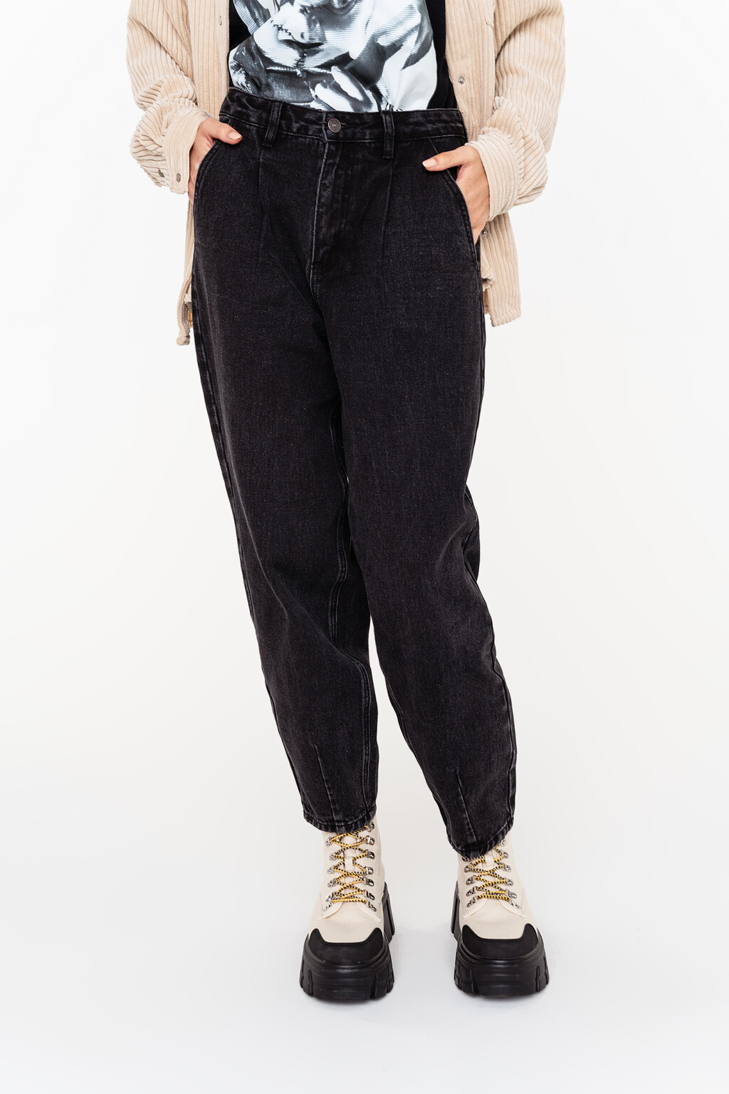 брюки джинсовые женские - цвет серый - 2