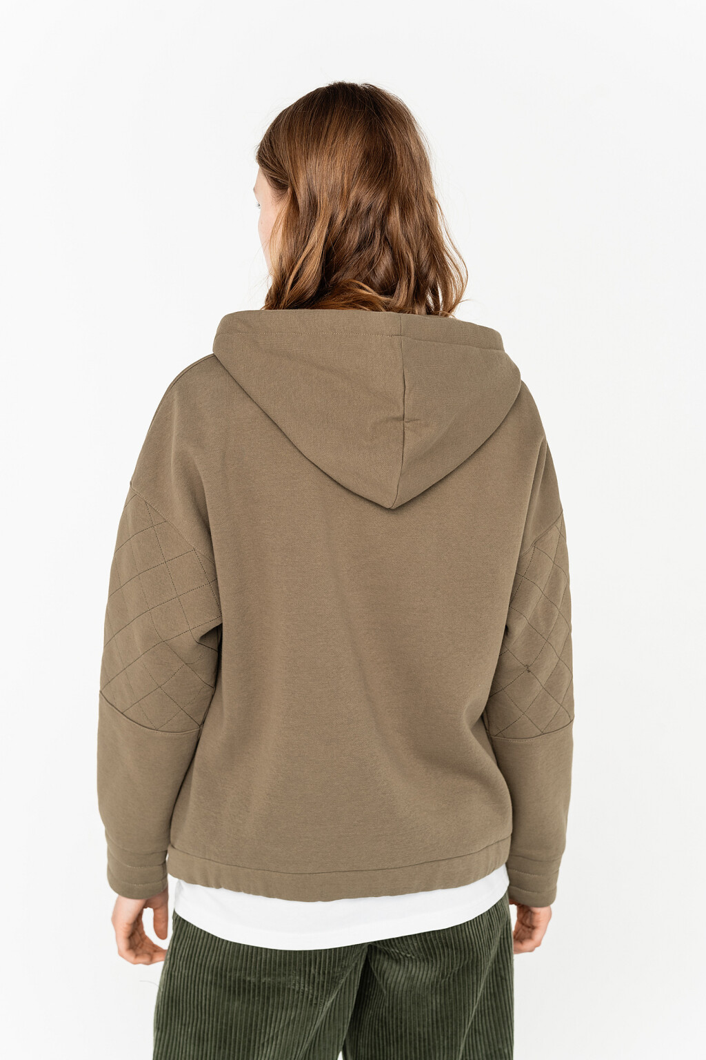 джемпер-анорак с короткой молнией на груди - цвет зеленый - 3