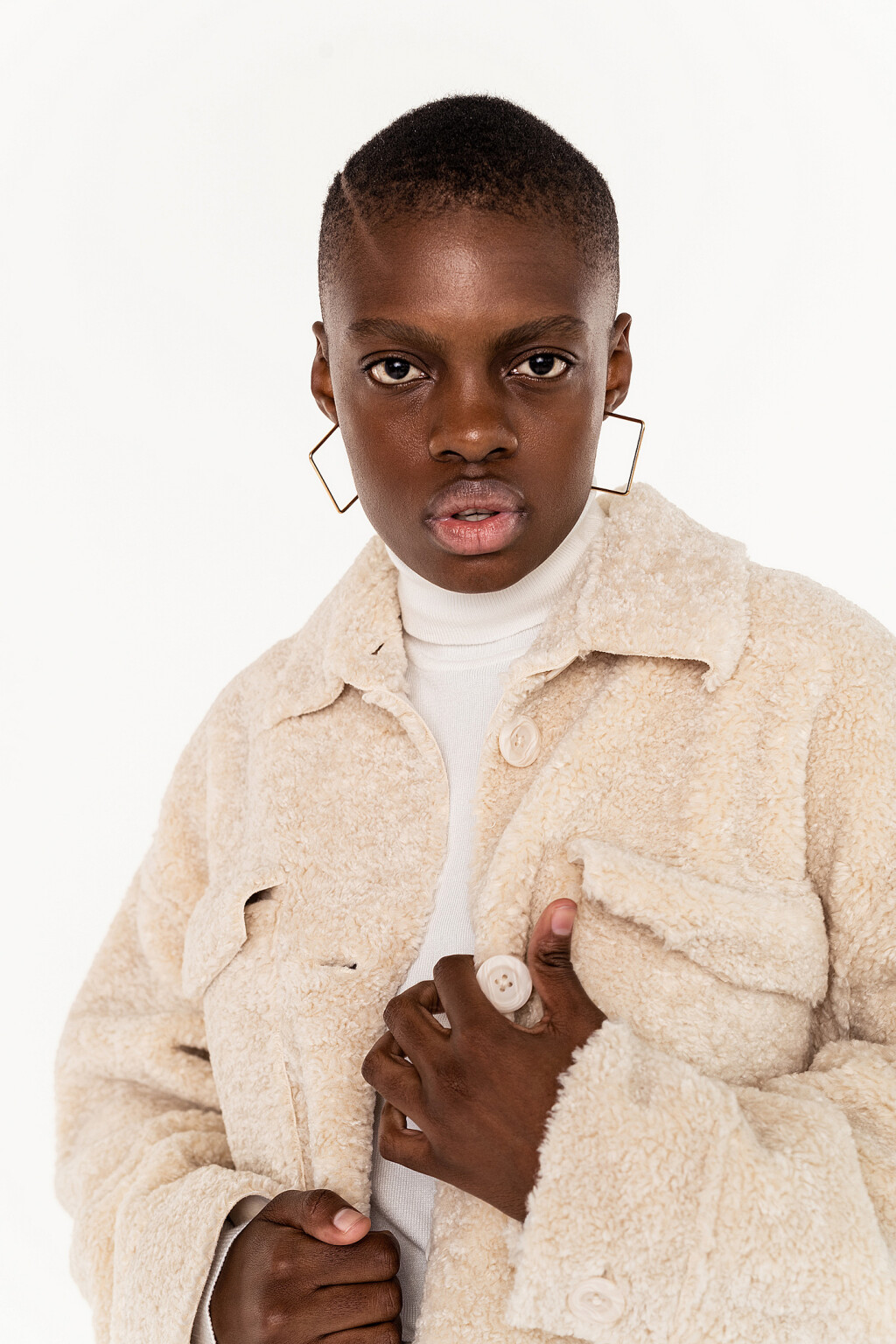 куртка oversize из искусственного меха - цвет бежевый - 3