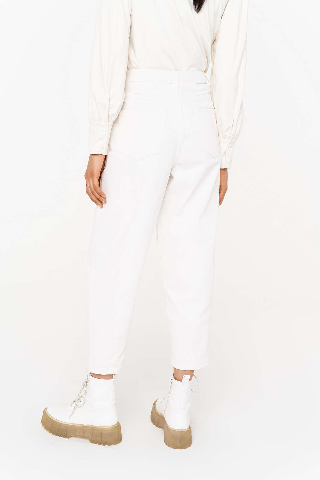 брюки джинсовые женские - цвет белый - 3