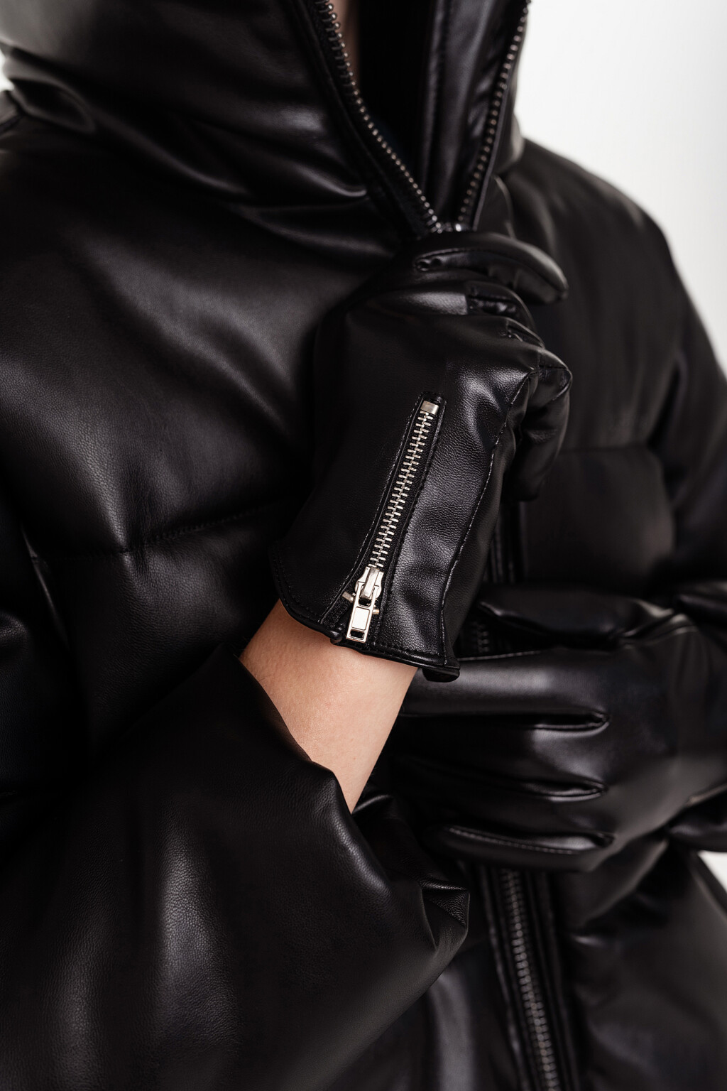 перчатки женские - цвет черный - 2