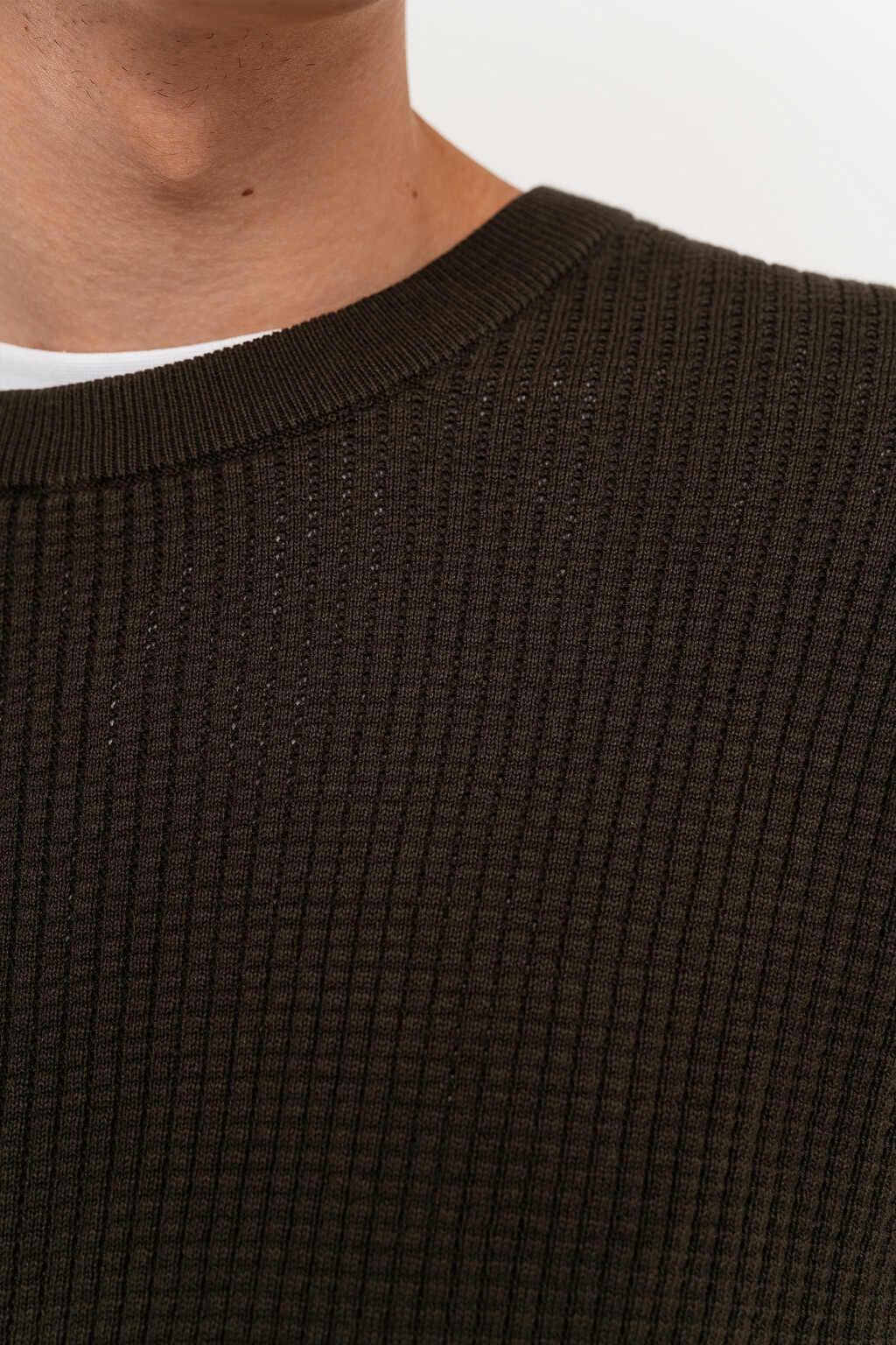 свитер oversize крупной вязки - цвет зеленый - 4