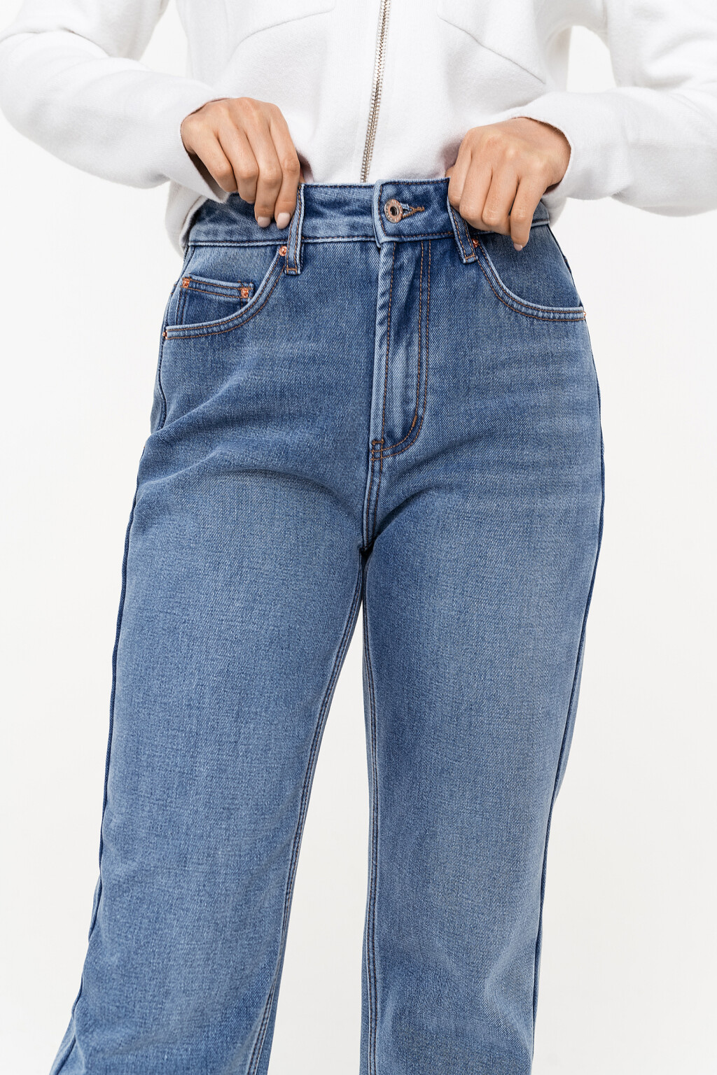 джинсы классические прямые straight - цвет голубой - 2