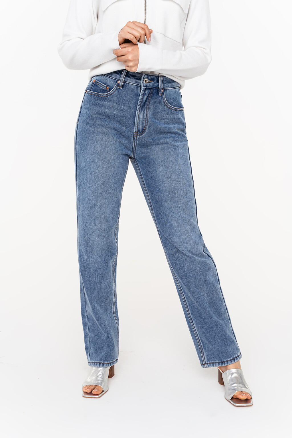 джинсы классические прямые straight - цвет голубой - 3