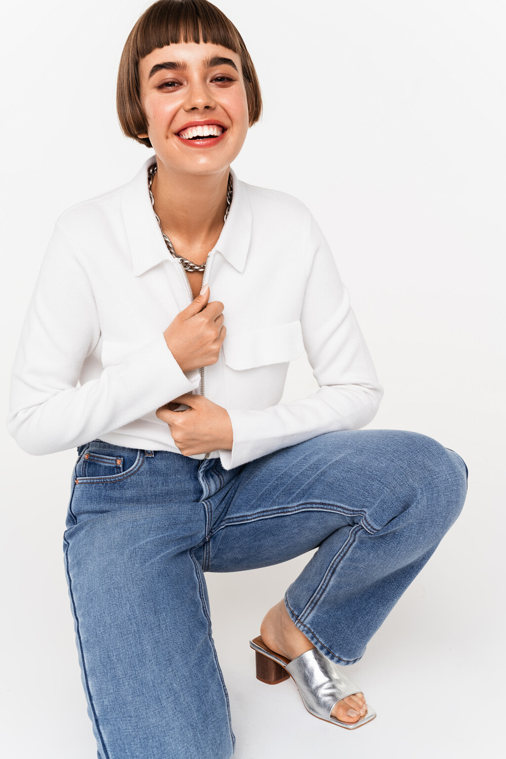 джинсы классические прямые straight - цвет голубой - 5