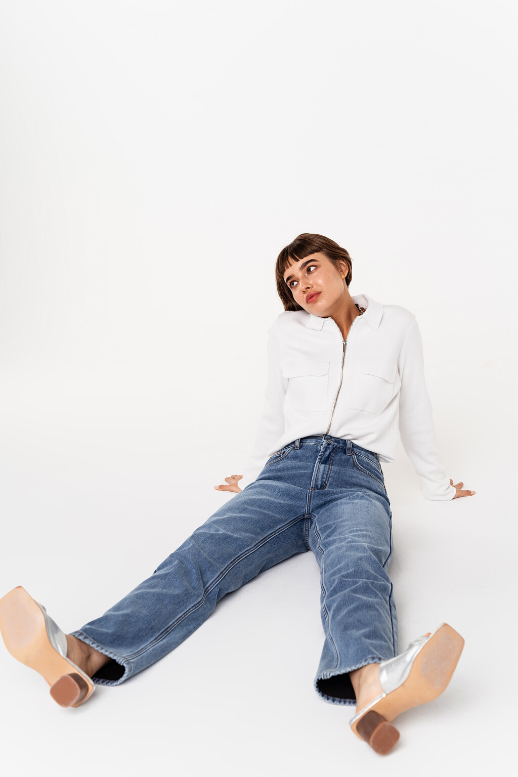 джинсы классические прямые straight - цвет голубой - 6