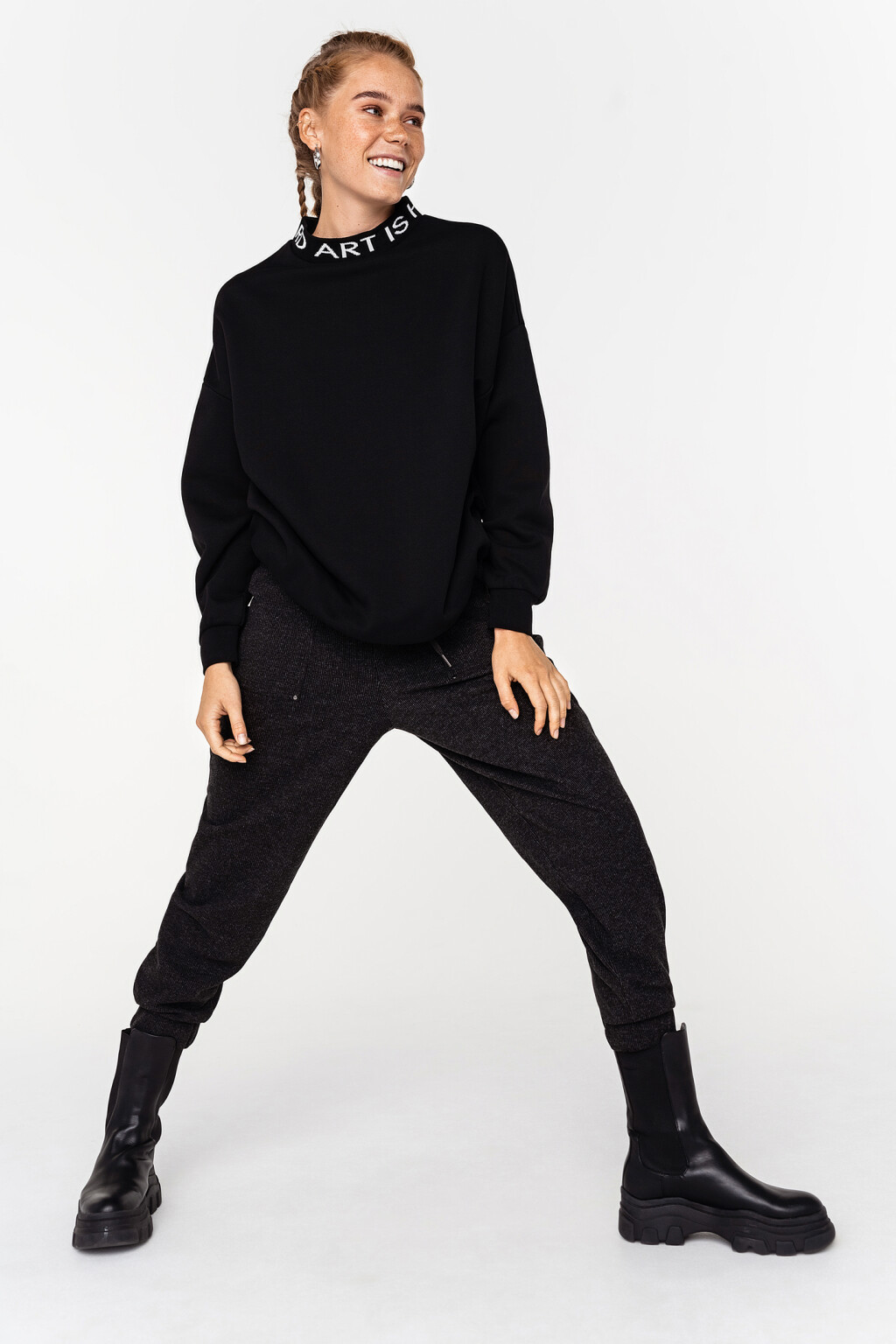 брюки-джоггеры с глубокими карманами - цвет серый - 1