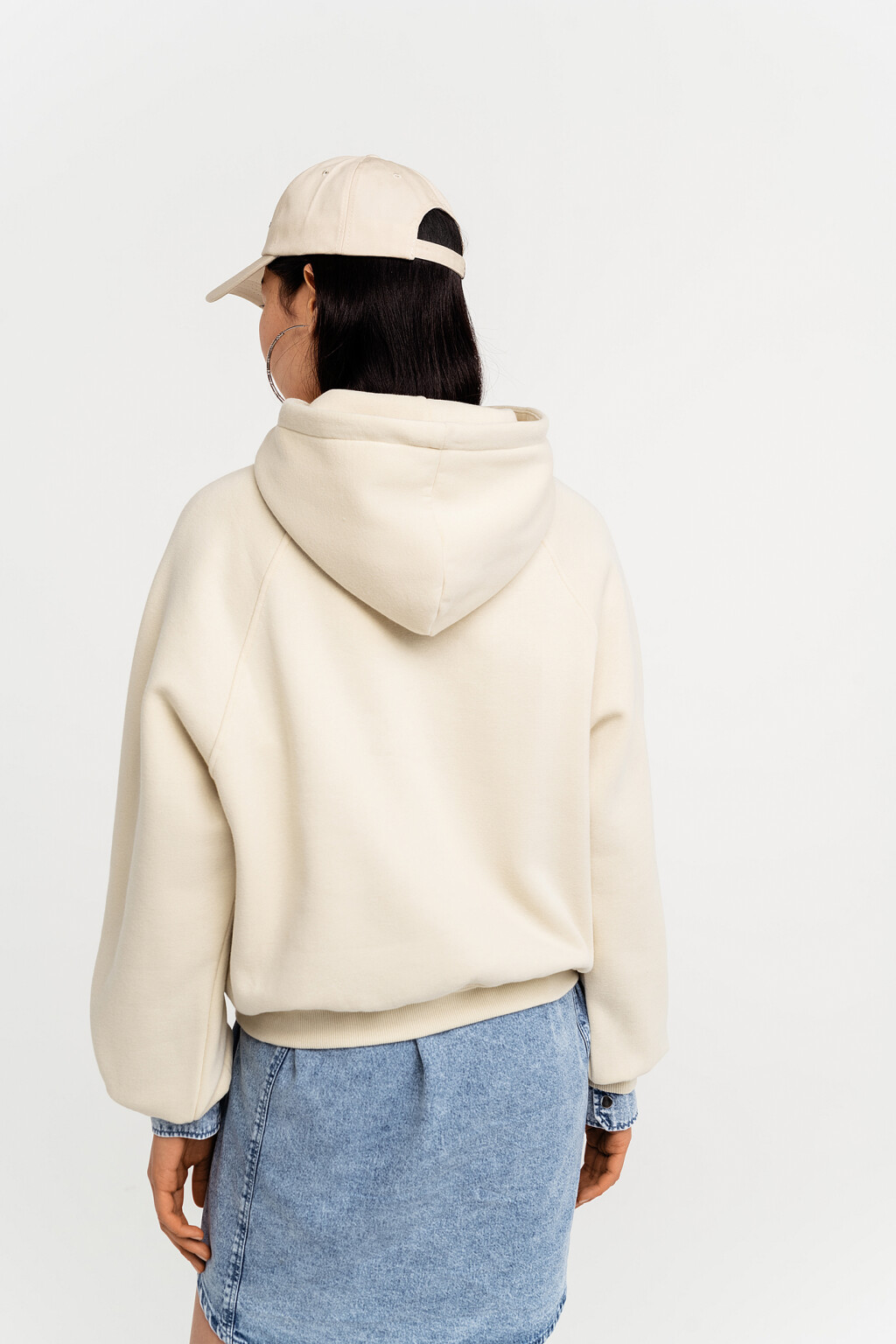 Худи свободного кроя с объемными рукавами - цвет бежевый - 4