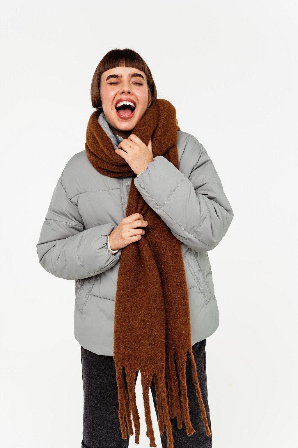 шарф женский - цвет коричневый - 1