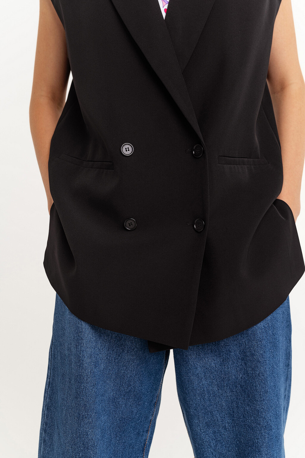 жилет женский - цвет черный - 2