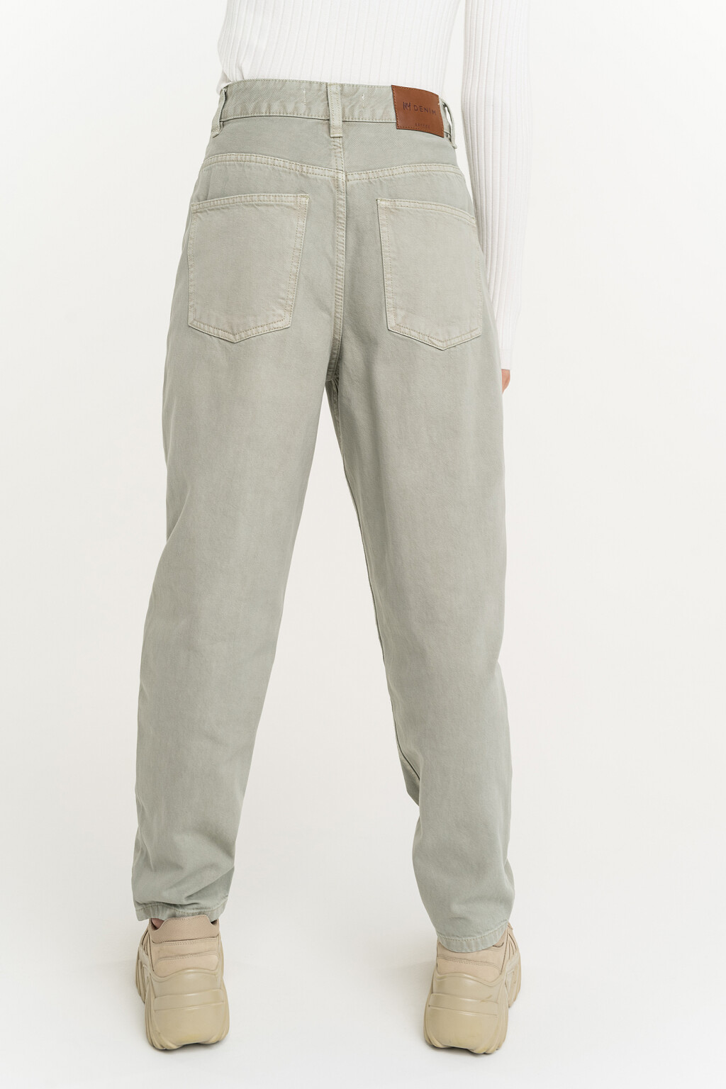 Джинсы mom с пятью карманами - цвет бежевый - 3