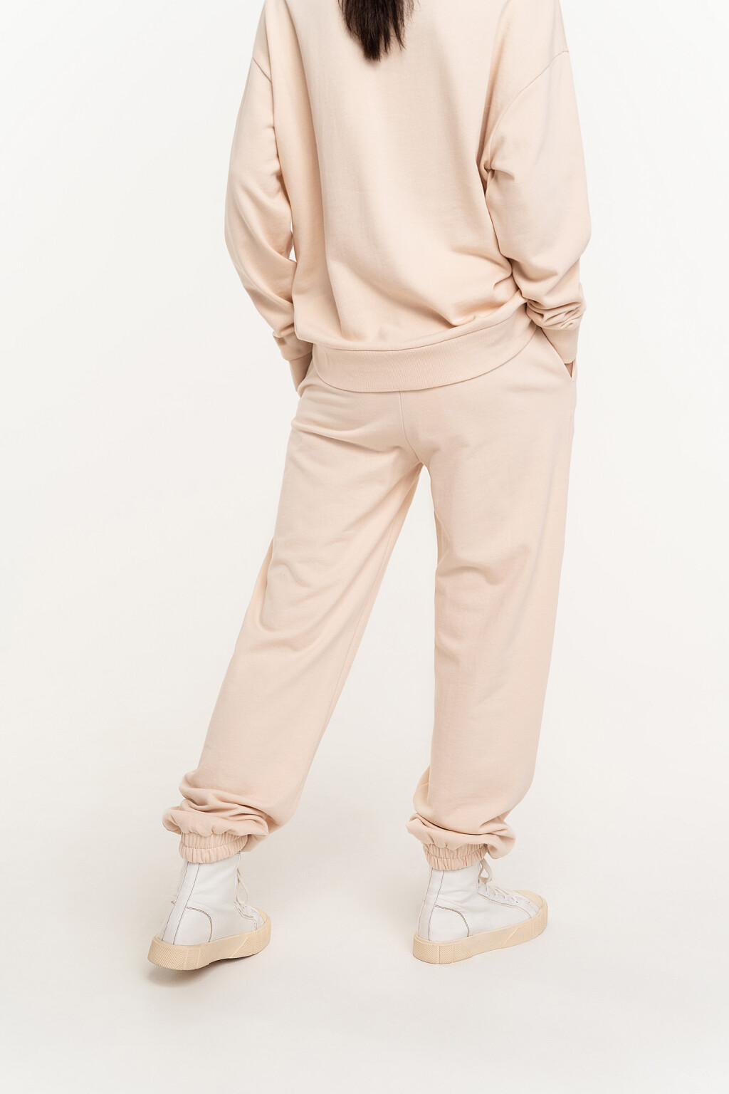 брюки-джоггеры утепленные с принтом - цвет белый - 3