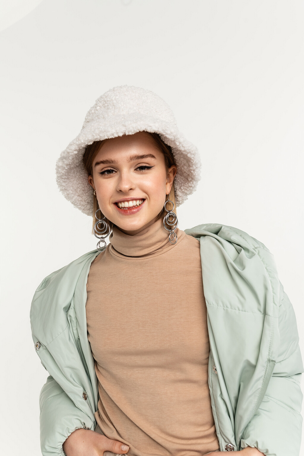 Куртка oversize на молнии с капюшоном на запах - цвет голубой - 4